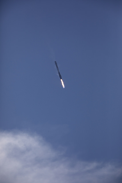 Falcon 9 First Stage Booster Approaches Landing Zone 1, Photo Courtesy NASA