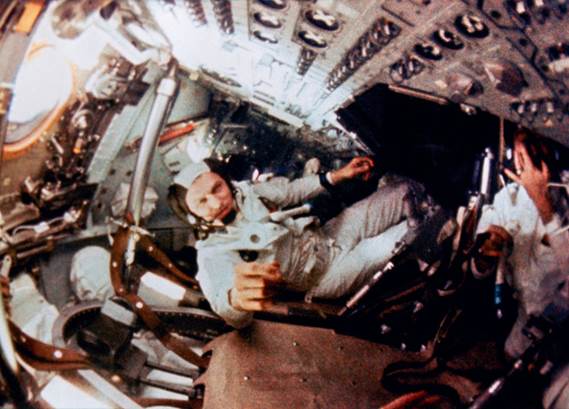 Astronaut Frank Borman Aboard Apollo 8, File Photo Courtesy NASA