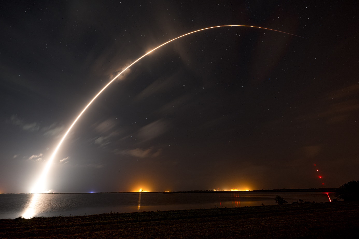 Falcon 9 Starlink 6-29 Streak Shot, Photo Courtesy SpaceX